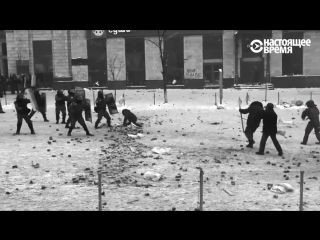 Месцы самых жорсткіх баёў на майдане тады і цяпер