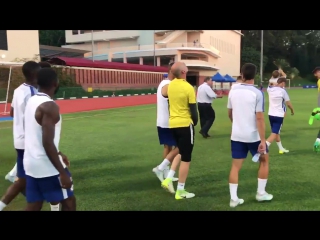 Alvaro morata on his first training