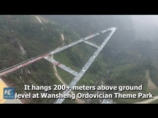 200m high! new overhang glass bridge opens to public in sw china