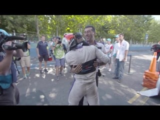 Sam bird embraces his chief race engineer