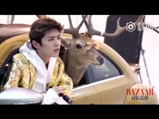 160721 《时尚芭莎》 harpers bazaar august 2016 cover photoshoot behind the scenes with luhan (6)