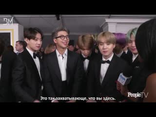 [rus sub] bts opens up about their first grammys 'it's a dream come true' @ peopletv