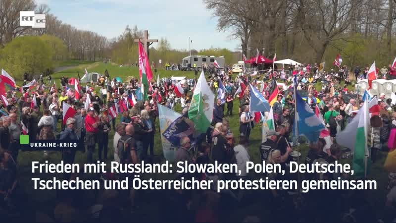 Frieden mit russland slowaken, polen, deutsche, tschechen und österreicher protestieren gemeinsam