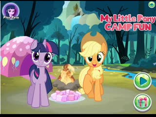 Игра my little pony camp спаркл и эпплджек резвятся в