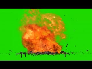 Explosion with debris greenscreen