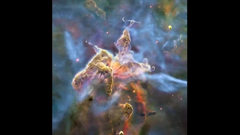 Безумная красота вселенной! fly to the mystic mountains in the carina nebula with this visualization based on hubble images
