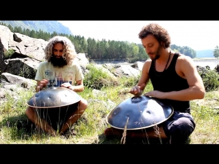 Davide swarup playing hang and ortal pelleg playing bells insen @ katun