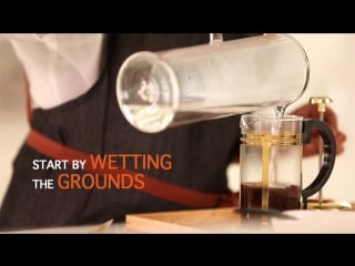 Brewing with french press classic coffee