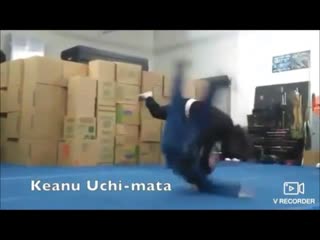 Keanu reeves throwing with a massive uchi mata, while training for john wick 3 parabellum