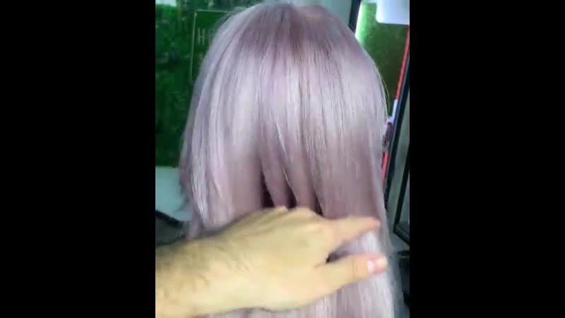 Тотал блонд с холодным розовым оттенком