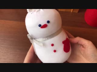 How to make snowman vase and silver twigs christmas decoration diy
