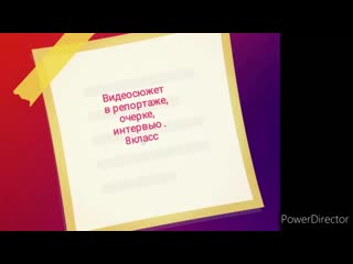 Видеосюжет в репортаже, очерке, интервью