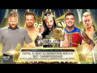 Wrestlemania beginning of history joe gacy vs buddy murphy vs ricochet (c) vs dominik mysterio vs will ospreay
