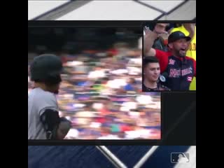 Parents of miami marlins player go crazy during interview when their son hits a homerun