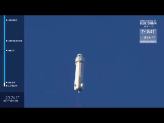 Испытательный пуск рн blue origin new shepard