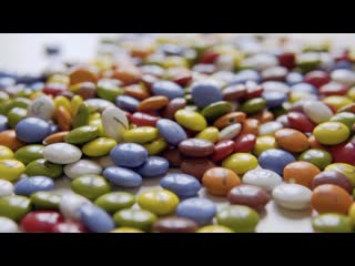 Panning shot of chocolate chips