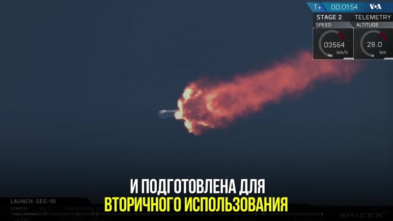Корпорация space x вторично использовала ракету носитель
