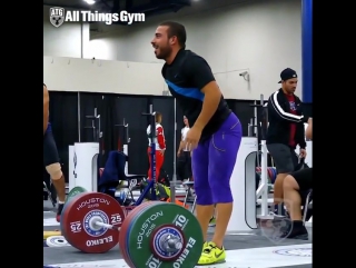 @kianoush rostami with a quick 190kg clean & jerk and some weighted push ups