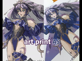 Принт с блёстками ✨ genshin impact mona