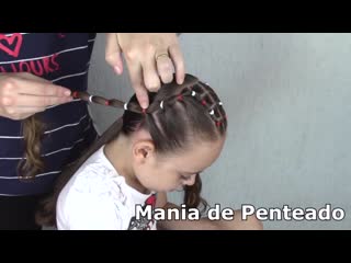 Penteado infantil fácil com ligas e amarração easy hairstyle with rubber band for girls