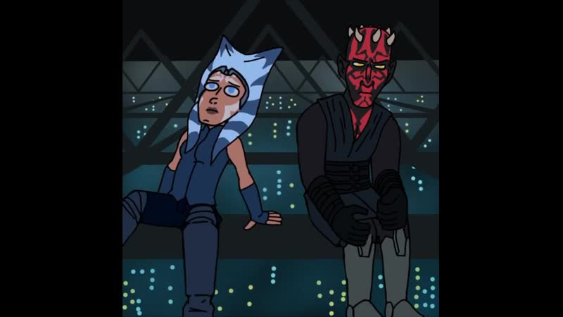 Ahsoka tano and darth maul gaze out onto the siege of mandalore as the republic crumbles around them