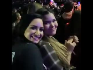 Demi lovato at ariana grande’s sweetener tour at the forum in inglewood, ca