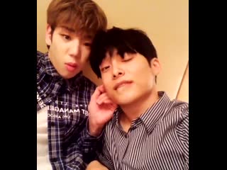 Byeongkwan slapping junhees mouth for making a sexy expression lol