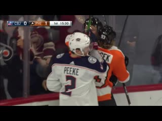 Sean couturier pulls off the nikita kucherov no move against elvis merzlikins