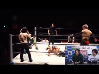 Ayato yoshida, kotaro yoshino & tank nagai (c) vs ayumu honda, kyu mogami & taishi takizawa