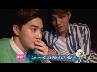 150521 baskin robbins suho and kai selfcam interview
