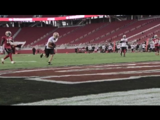 Craig dahl intercepts blaine gabbert on a deep pass in the end zone