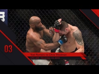 Ufc top 10 kos of 2016 # 18 yoel romero ko chris weidman