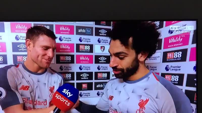 Mo salah handing over his motm award to milner to commemorate his 500th pl appearance cla