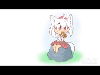 Test animation uh momiji inubashiri plays a flute or something