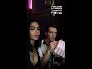 Luke and emeraude are ready to watch itchaptertwo! via @lukebaines ig