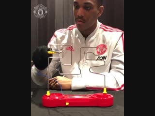 Ice cold, black gloves you know the rest watch @anthonymartial smash the mufc buzz wire challenge that smile at the end