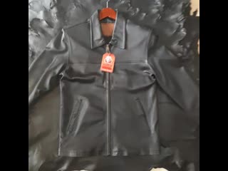 Jaket kulit pria hitam model simple