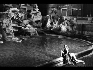 La dolce vita anita ekberg et marcello mastroianni la fontaine de trevi (rome)