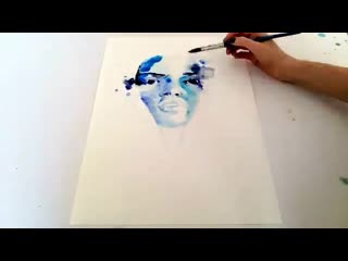 Quick watercolour painting elegant and colourful faces