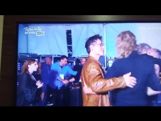 Backstage antes de entrar no palco rir