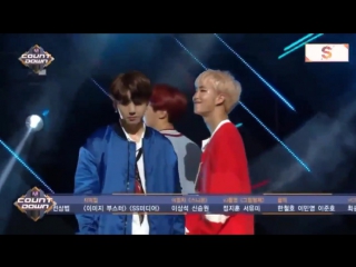 170928 @ m!countdown bts 1st place dna cut (jungkook repeating taehyung's 'baby')