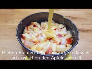 Schnelles und einfaches apfelkuchen rezept, 5 minuten arbeit und 25 minuten backen #139