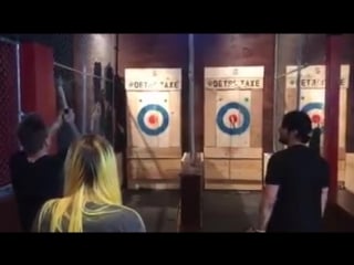 Trying to throw these axe's with 101 wrif fm detroit before our show tonight at the fillmore!