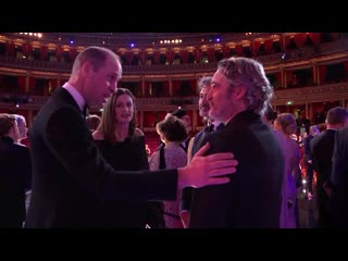 The duke and duchess of cambridge congratulate bafta winners at royal albert hall
