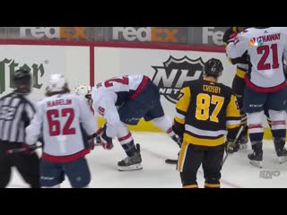 Sidney crosby appears to slew foot nic dowd, however chad ruhwedel called for penalty