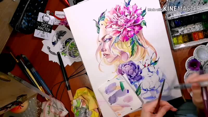 Peony girl by linia timelapse