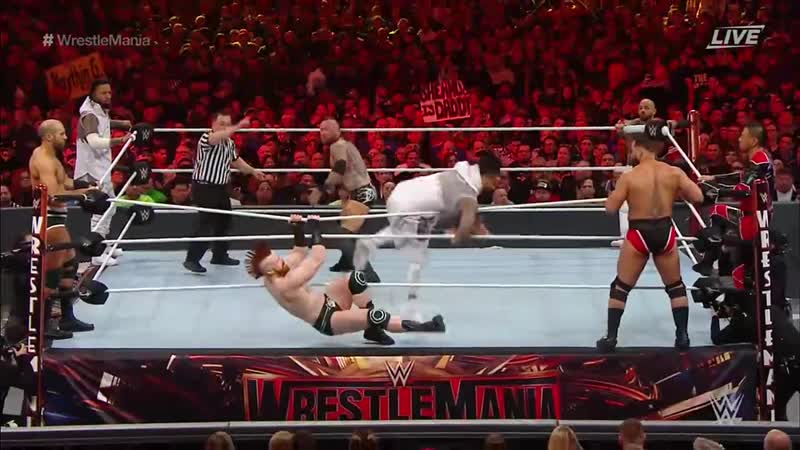 (wwe mania) the usos (c) vs ricochet and aleister black vs the bar vs shinsuke nakamura and rusev wrestlemania 35