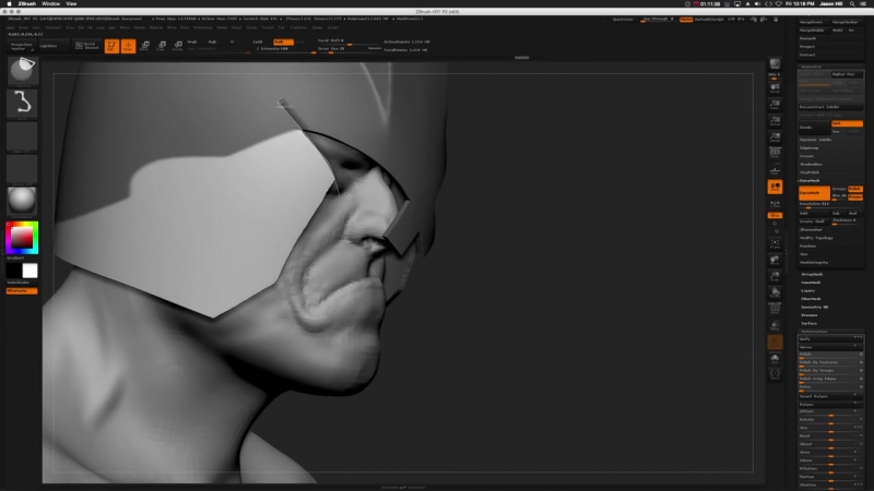 Zbrush sculpting judge dredd