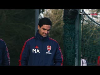 Inside training mikel arteta leads the session! mp4