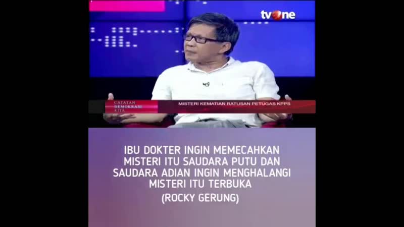 Dokter ani ingin memecahkan misteri petugas kpps, tetapi dihalangi kata rocky gerung
